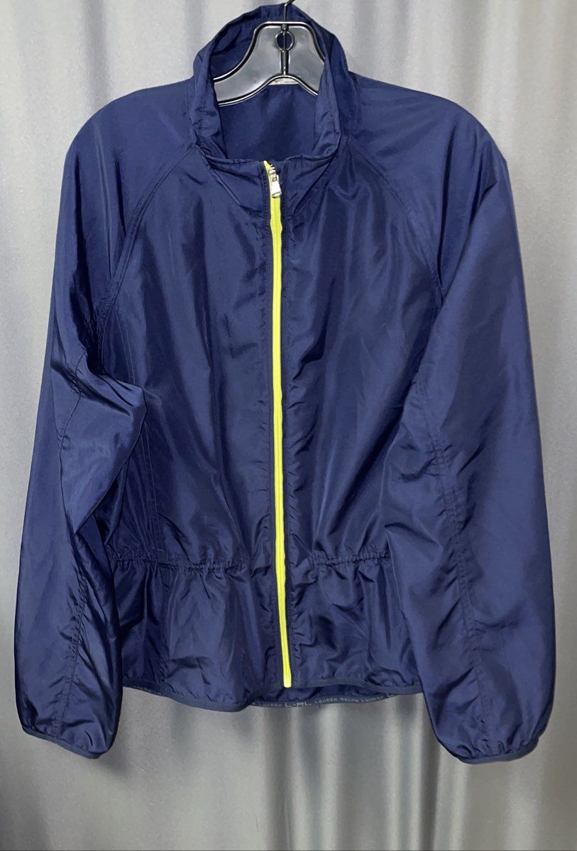 Women's Navy Blue/Yellow Lauren Active Ralph Lauren Windbreaker - Size S
