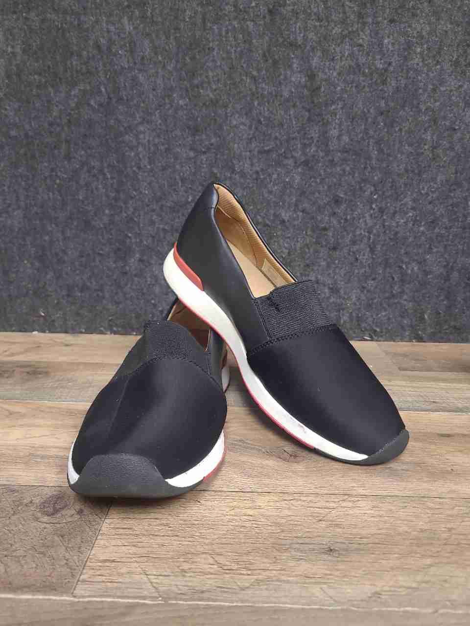 Vionic Cameo Black Leather Textile Slip On Comfort Sneakers Women's Size 9 Wide