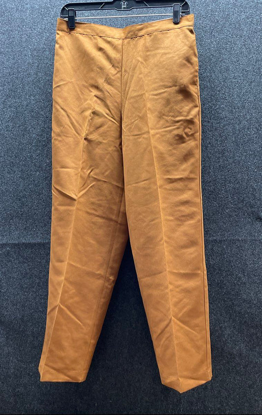 Alfred Dunner Women's Cognac Brown Elastic Waist Classic Fit Pants Sz 12P NWT