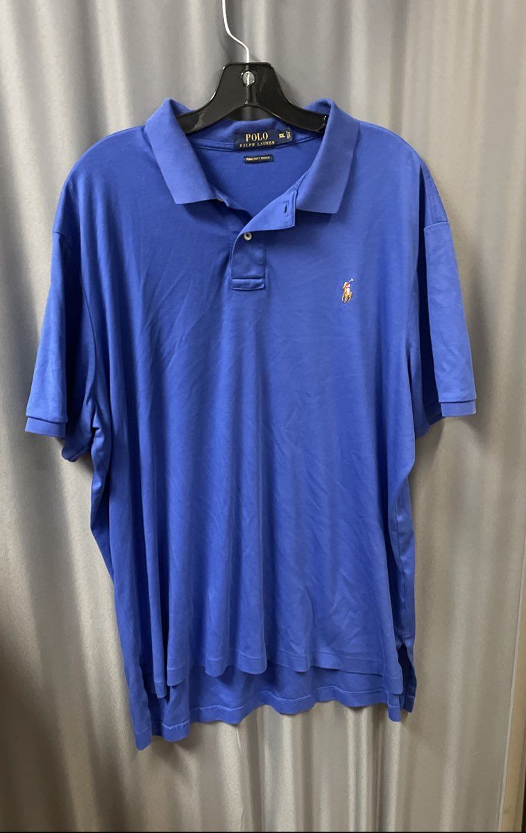 Polo Ralph Lauren Men's Blue Pima Soft Touch Short Sleeve Polo Shirt Sz XXL