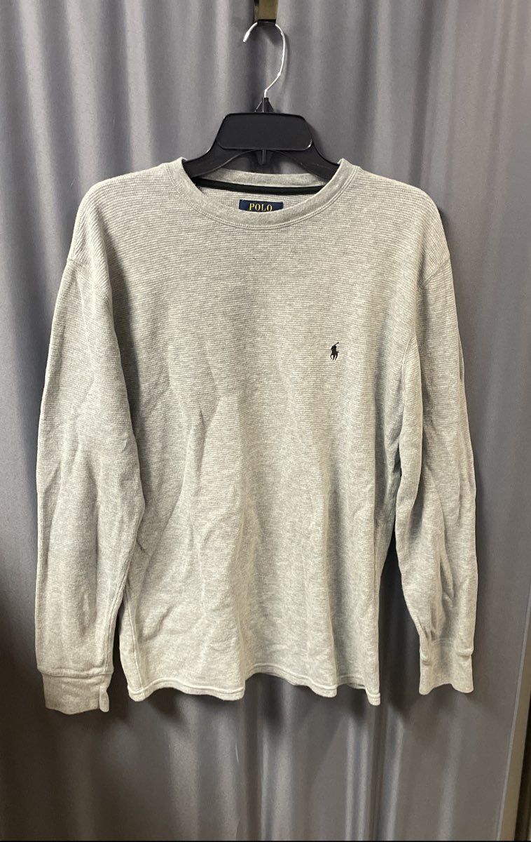 Polo Ralph Lauren Men's Gray Waffle Knit Thermal Long Sleeve Shirt Sz XL