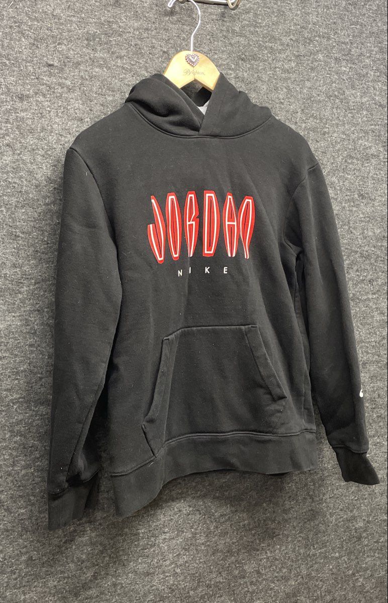 Jordan Boys Black Pullover Fleece Graphic Jumpman Hoodie Sz XL