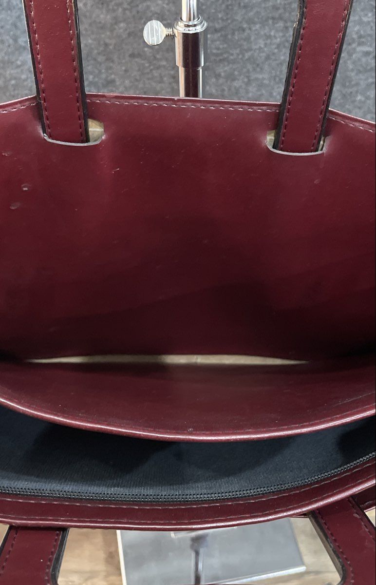 Vintage Samsill 7244 Burgundy Slim Briefcase Zippered Portfolio Handle Bag
