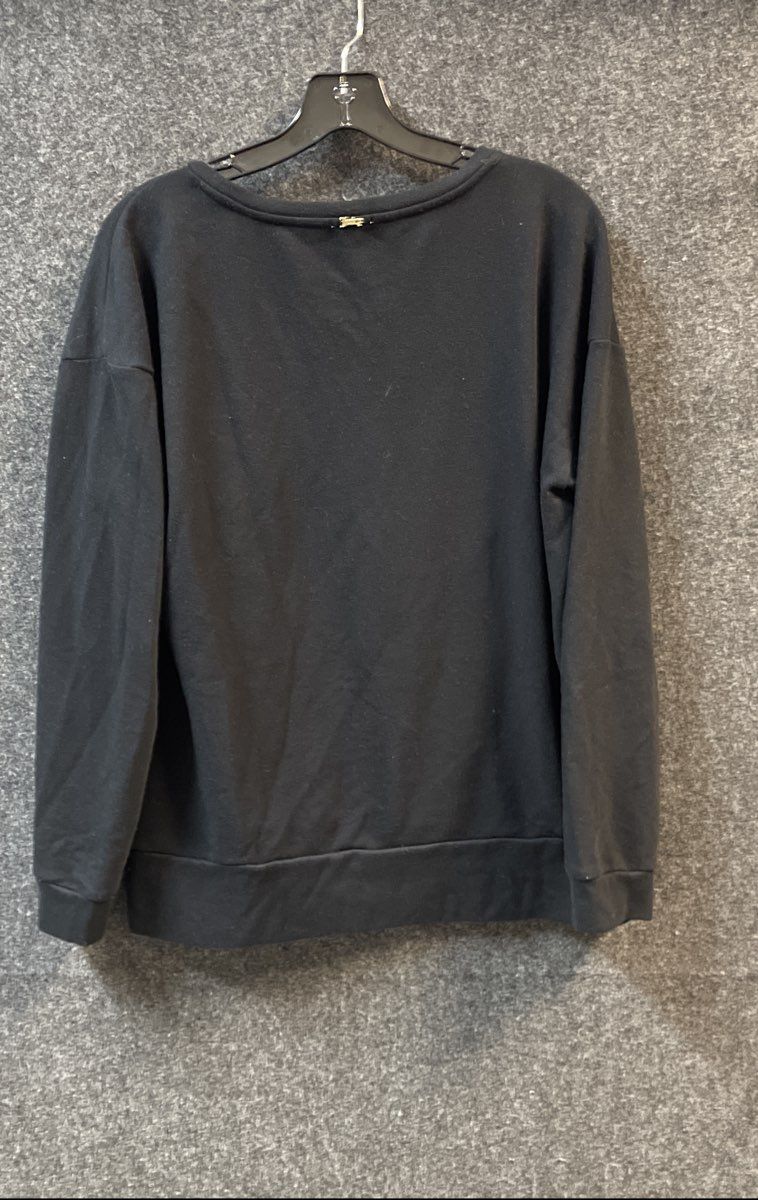 Juicy Couture Women's Black Gold Foil Laurel Wreath Logo Sweatshirt Sz XL