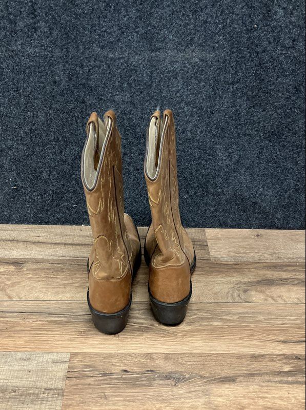 Old West CCY8129G Tan Leather Western Cowboy Boots Youth Size 5.5