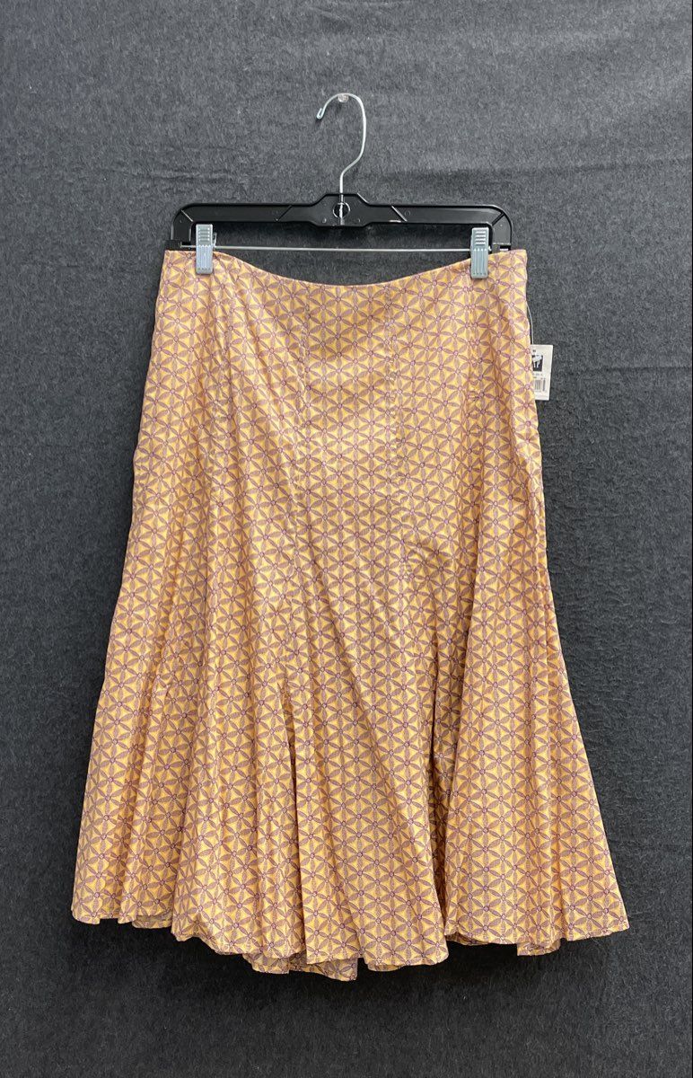 Gap Women's Yellow Purple Printed Cotton Flared Skirt Size 8 NWT