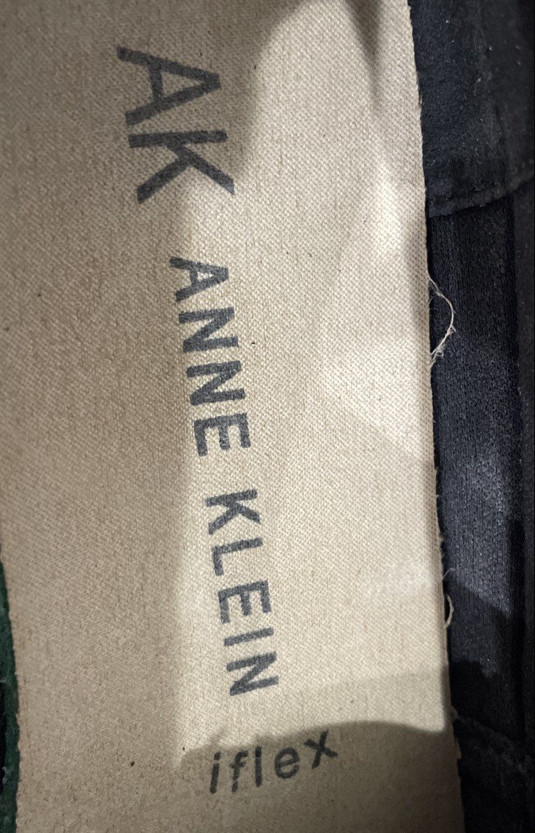 Anne Klein Joy Black Faux Leather Zipper Espadrille Flats Size 9M