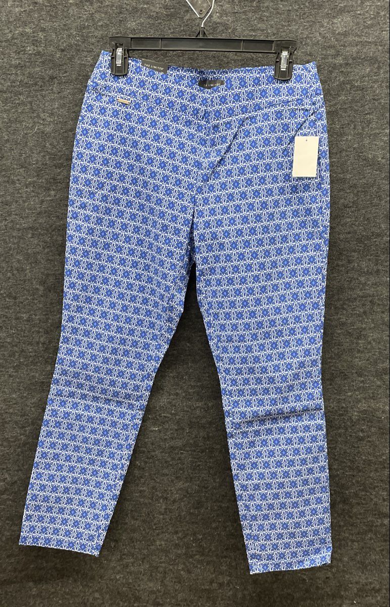 The Limited Women's Blue Florentine Medallion Ankle Dress Pants Sz 6P NWT