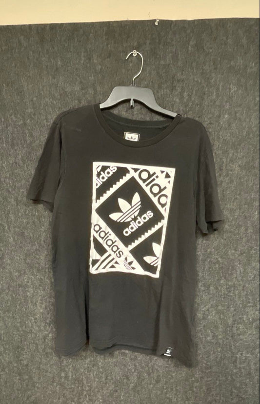 Adidas Men's Black Cotton Skateboarding Trefoil Graphic T-Shirt Sz L