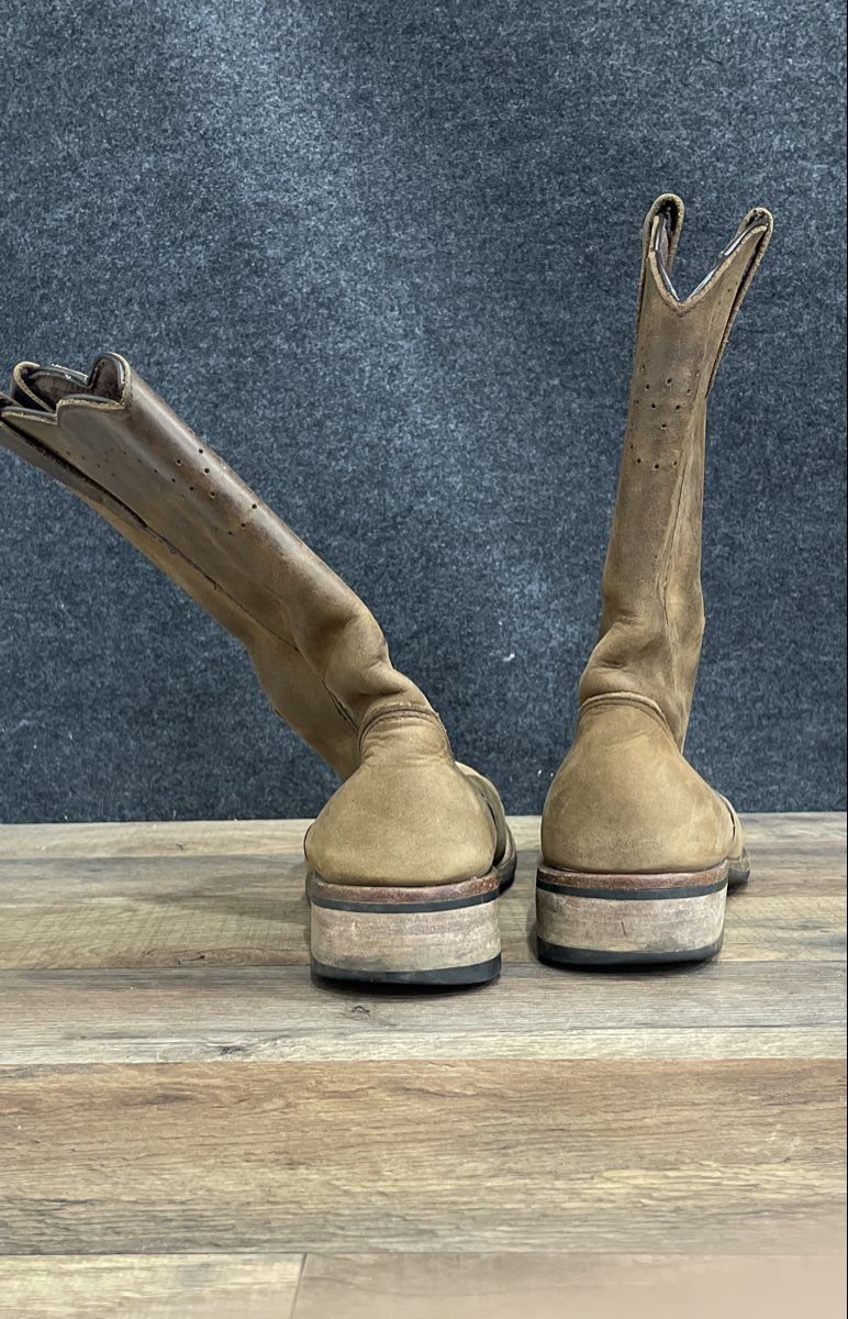 Redhead Tan Leather Pull-On Roper Work Boots Men's Size 8M