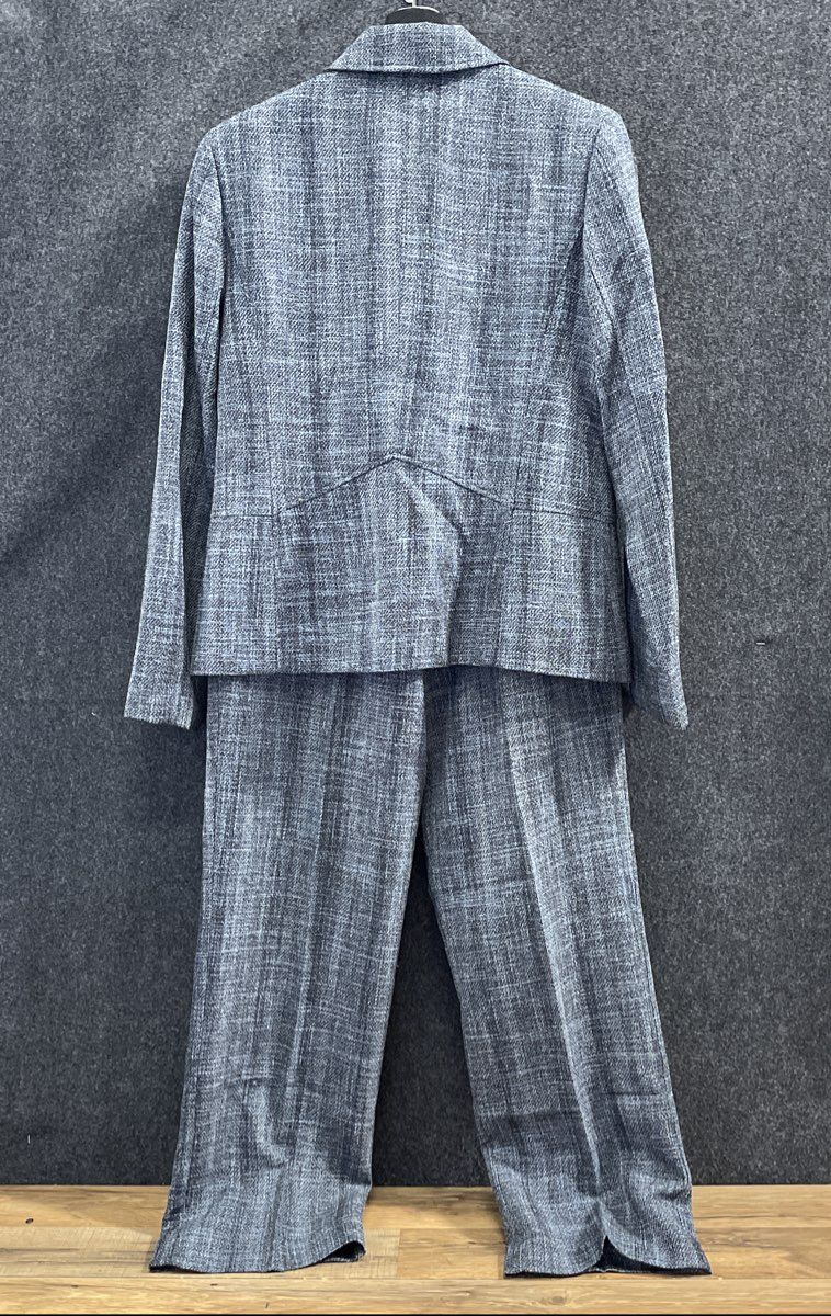 Karen Scott Women's Gray Textured 2-Piece Blazer and Trousers Suit Set Sz 10