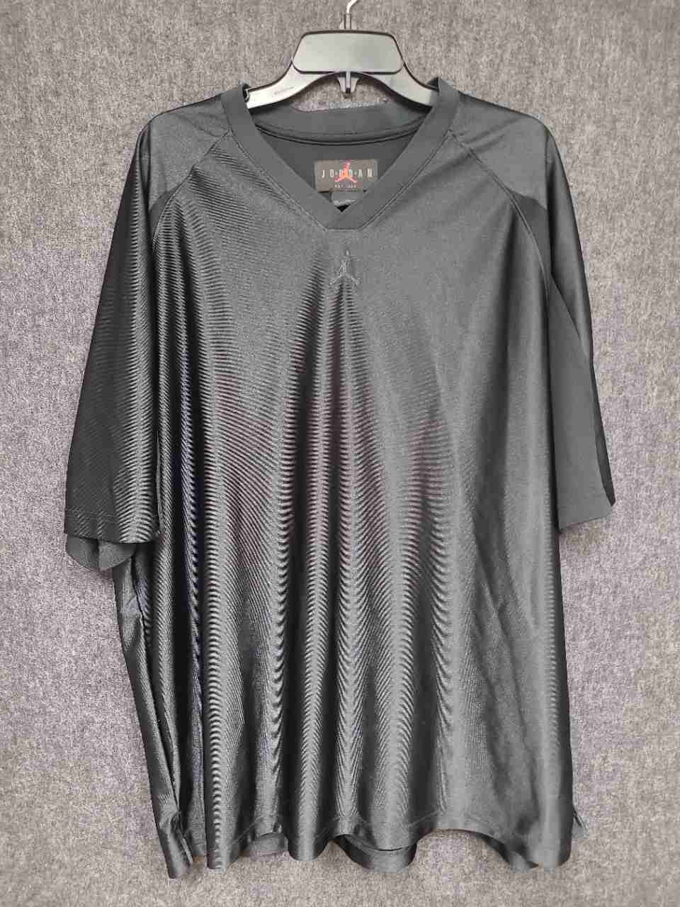 Jordan Men's V-Neck Basketball Jersey Shirt Black Tonal 23 Graphic Sz XXL