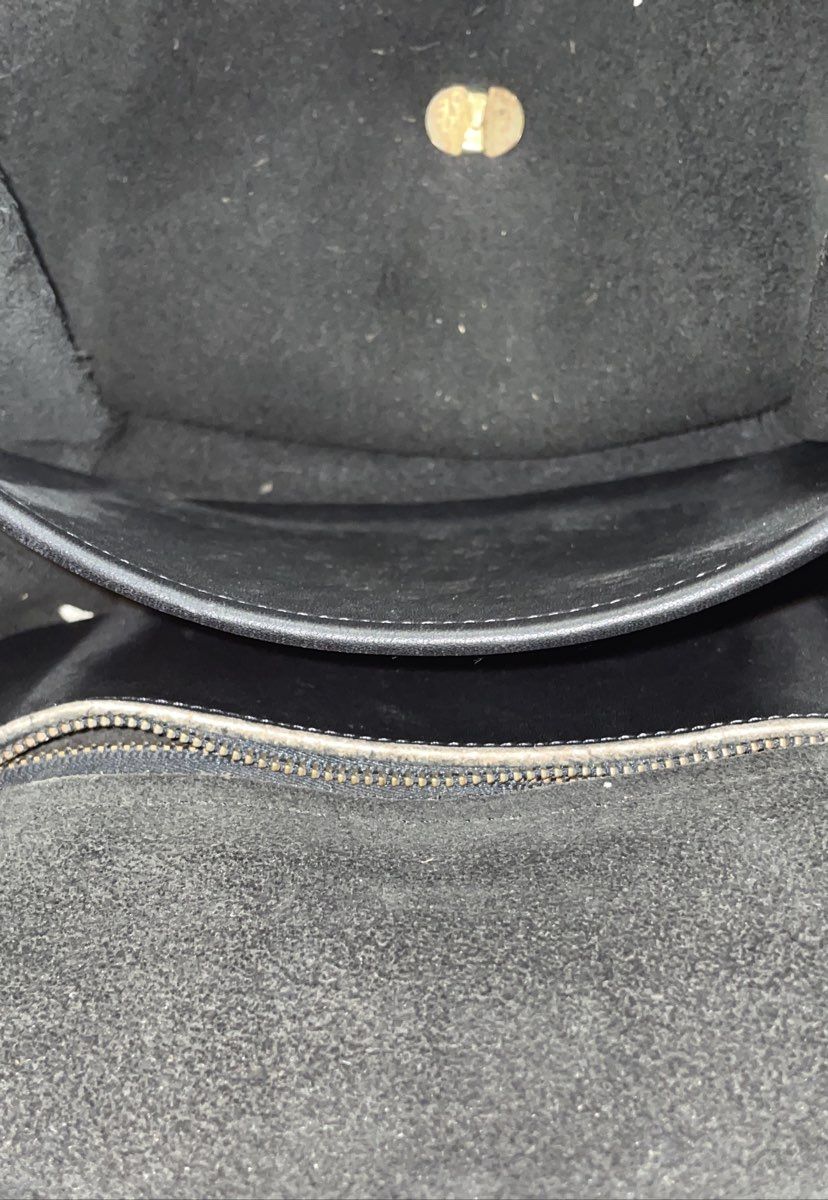 Vintage Laura U.S.A. Black Leather Crossbody Bag Solid Brass Hardware