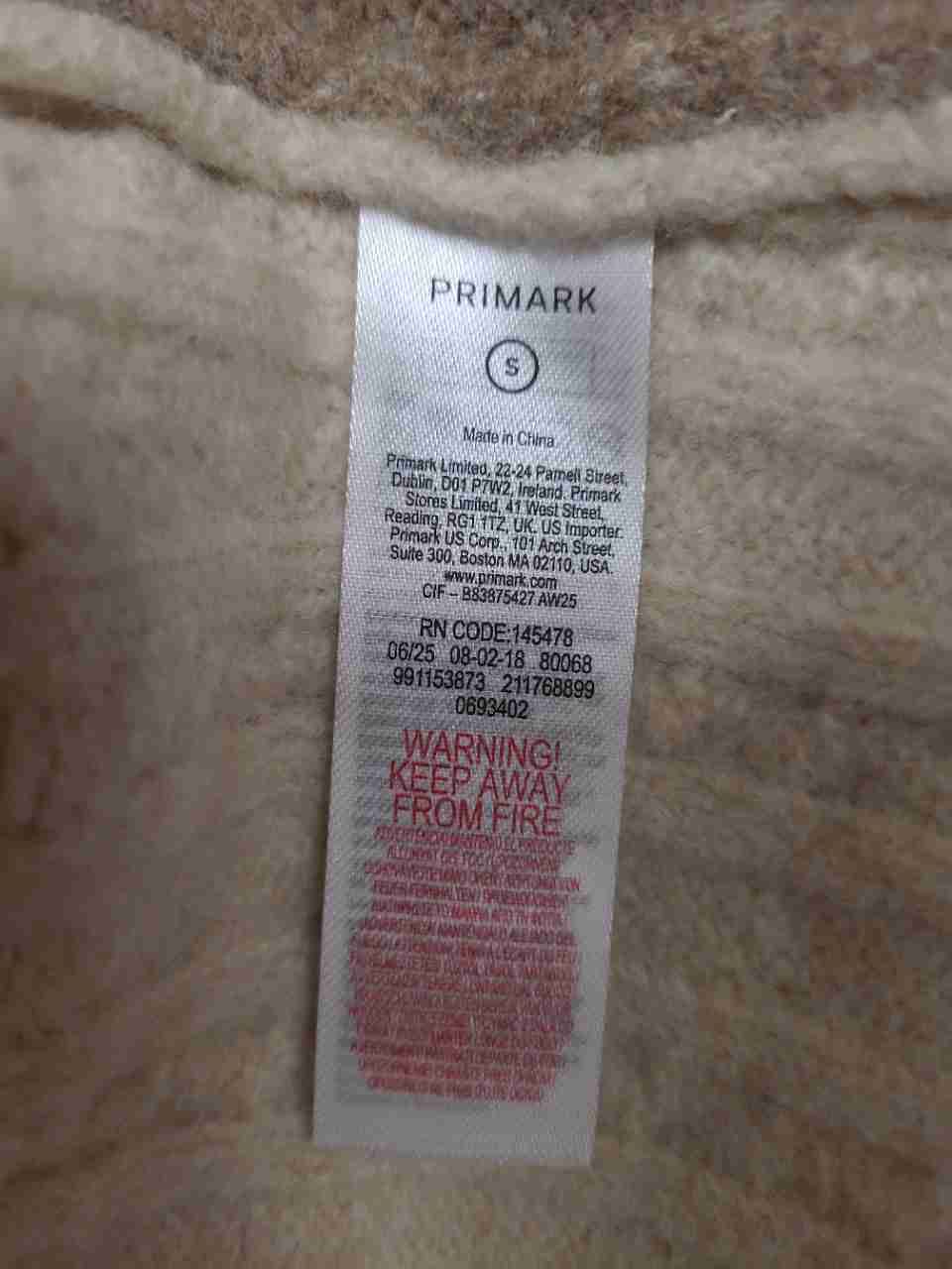 Primark Women's Beige Cream Patchwork Cable Knit Mock Neck Sweater Sz S NWT