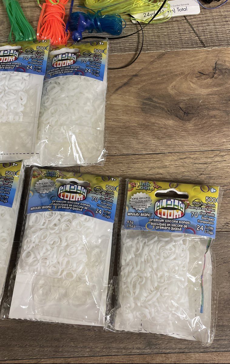 Rainbow Loom Bands 5 Pks Rexlace Plastic Lacing Gimp Boondoggle Craft Lot