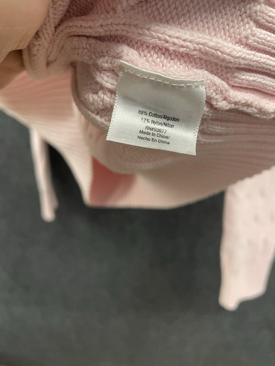 St. John's Bay Women's Pink Cable Knit Turtleneck Sweater Cotton Blend Sz L