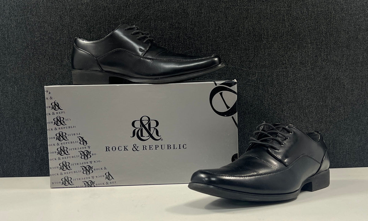 Rock & Republic Maxim Black Square Toe Oxford Dress Shoes Men's Size 9