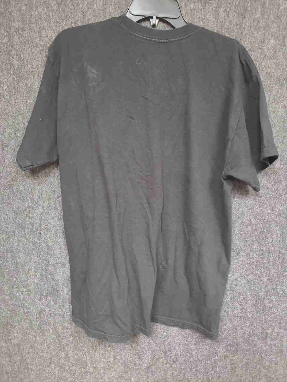 AC/DC Back in Black Album T-Shirt Reprint Lace-Up V-Neck Womens Sz L