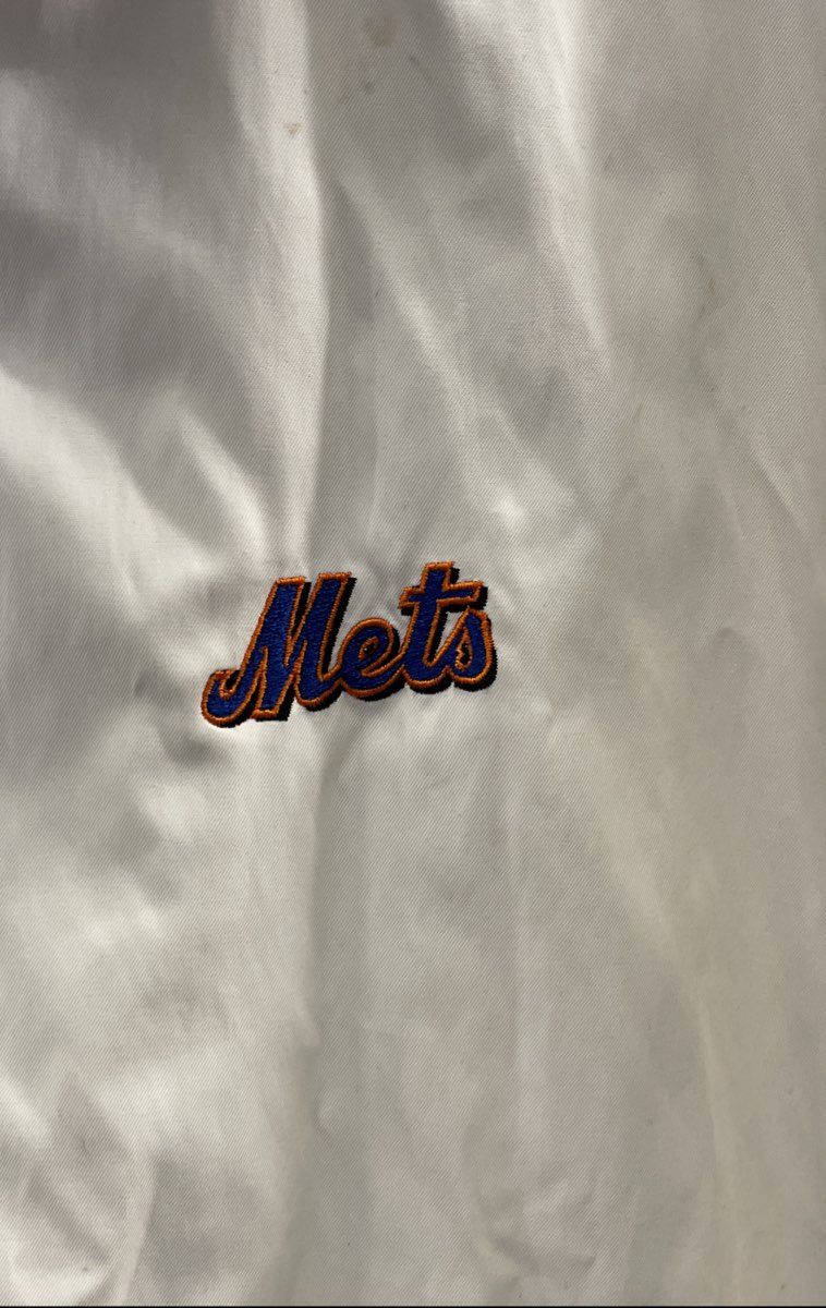 Vintage Antigua New York Mets MLB Women's Full Zip Jacket Cream Sz XL