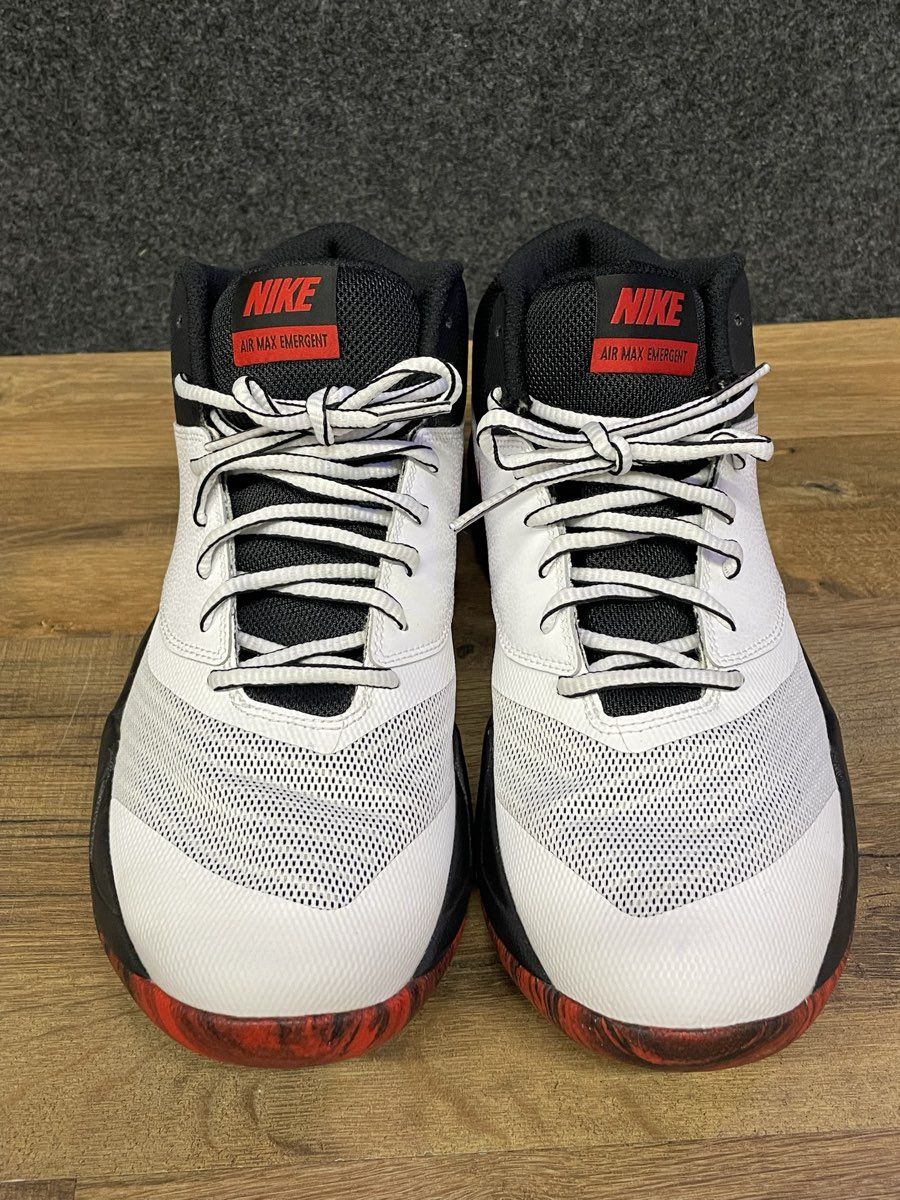 Nike Air Max Emergent White Red Black Men's Basketball Shoes Size 9