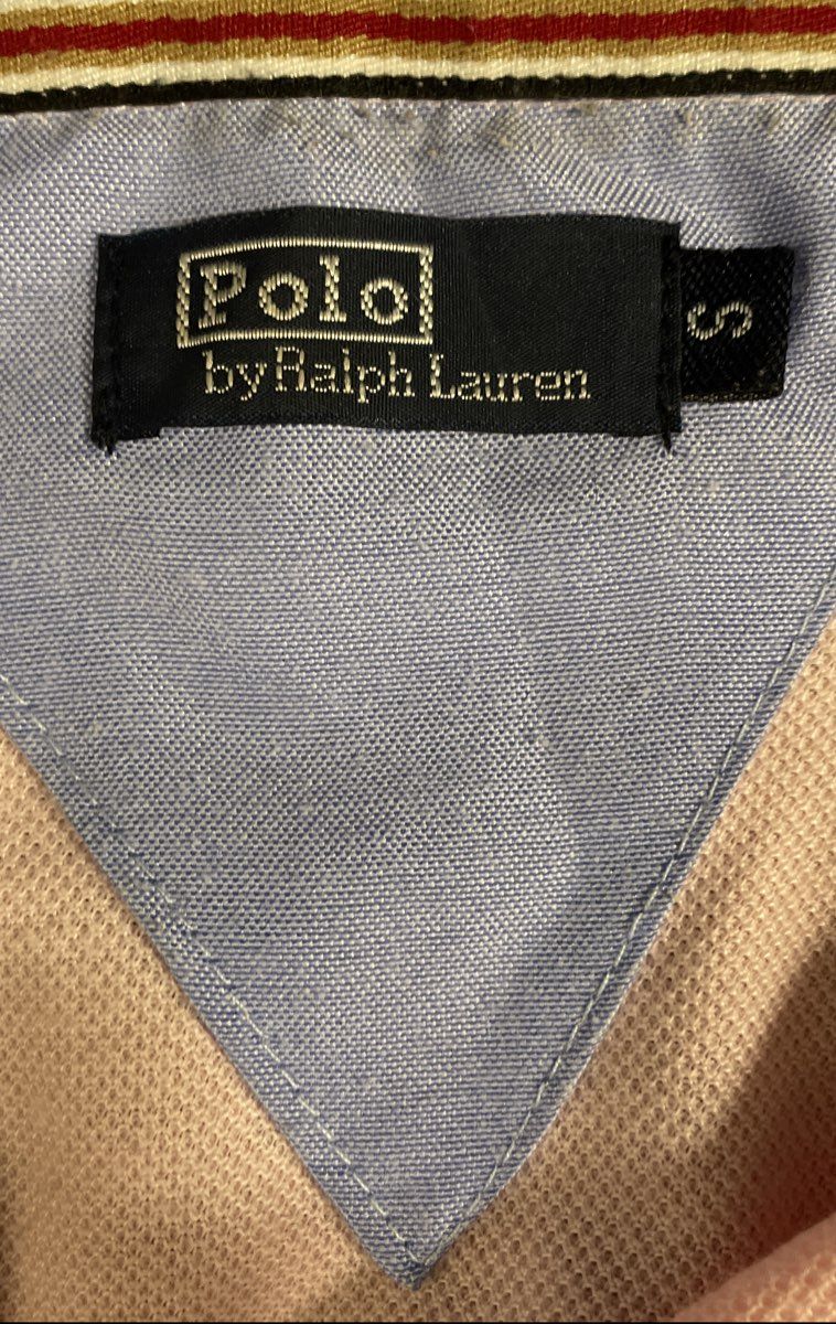 Polo Ralph Lauren Men's Pink Big Pony Polo Shirt Navy Logo Cotton Sz S