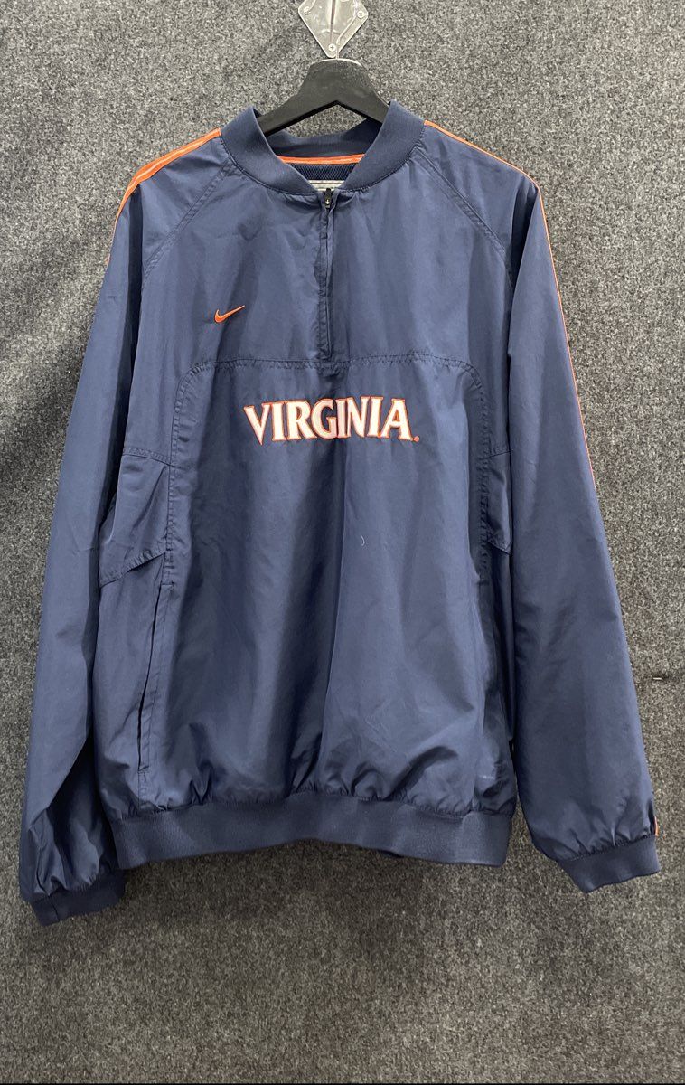 Nike Men's Vintage Y2K UVA Virginia Cavaliers Quarter-Zip Windbreaker Navy XL