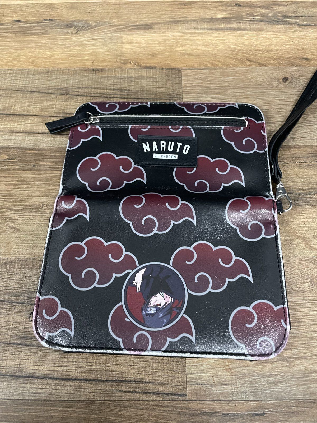 Naruto Shippuden Akatsuki Itachi Uchiha Red Cloud Wristlet Wallet Long Purse
