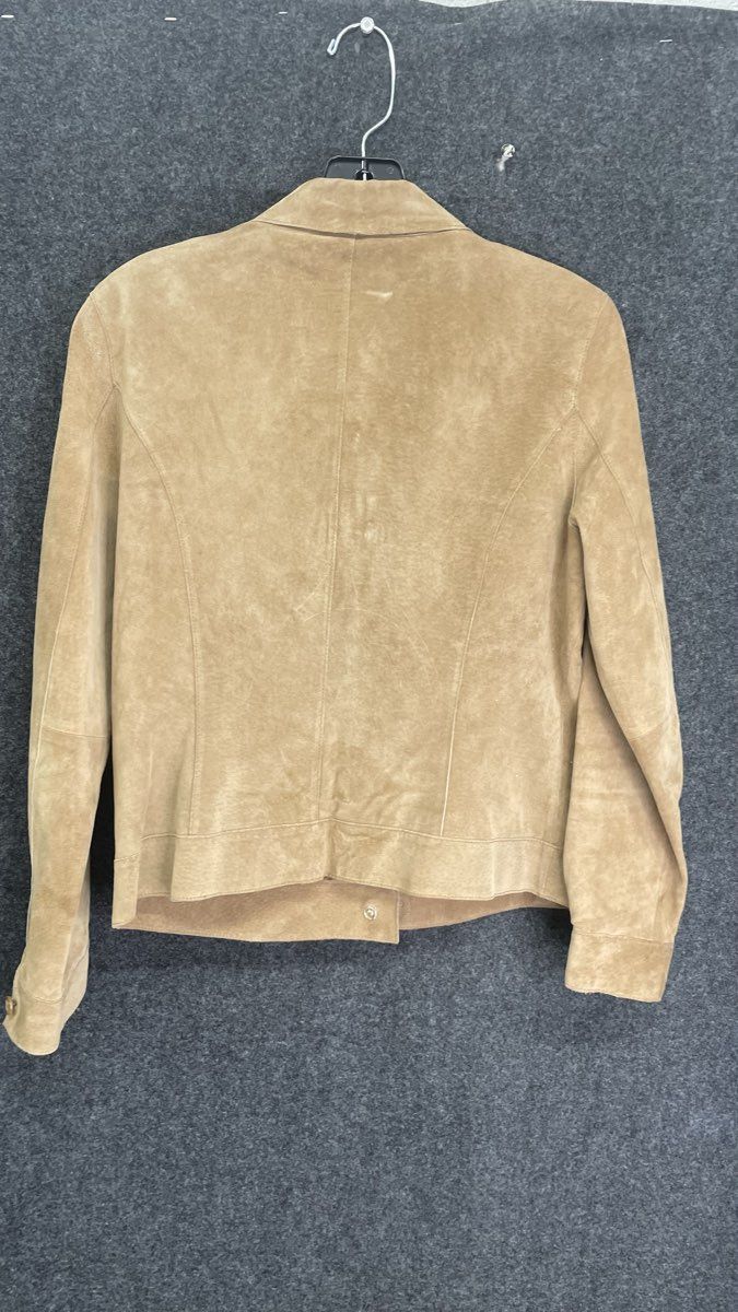 Isaac Mizrahi for Target Women's Tan Suede Leather Button Front Jacket Sz M