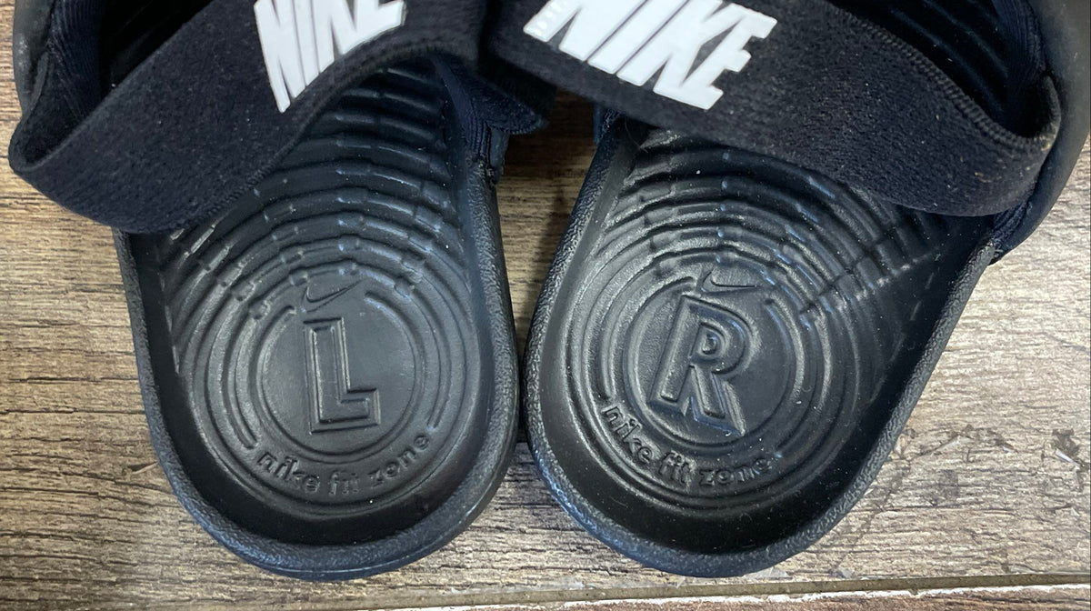 Nike Kawa Slide SE Black White Toddler Sandals Size 6C
