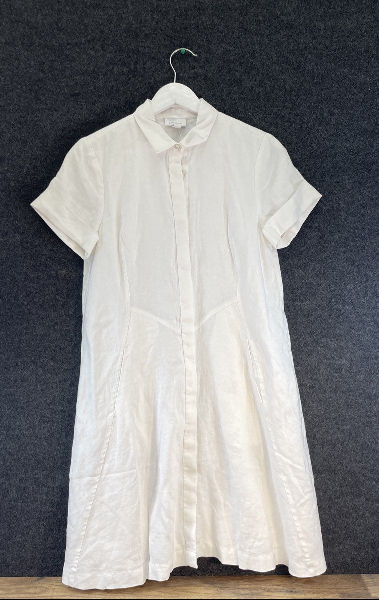 J.Jill Women's White Linen Short Sleeve Button Front Jumpsuit Sz XS NWT