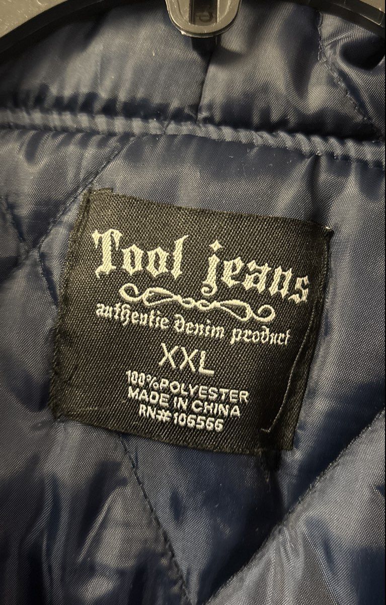 Vintage Tool Jeans Men's New York Quilted Zip Hoodie Jacket Navy Gray Sz XXL