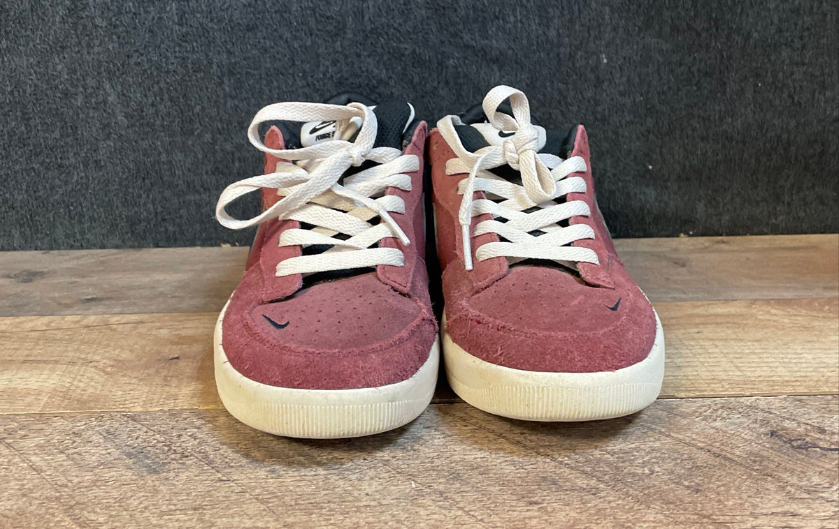 Nike SB Force 58 Brick Red Suede Low Top Skate Shoes Size 8