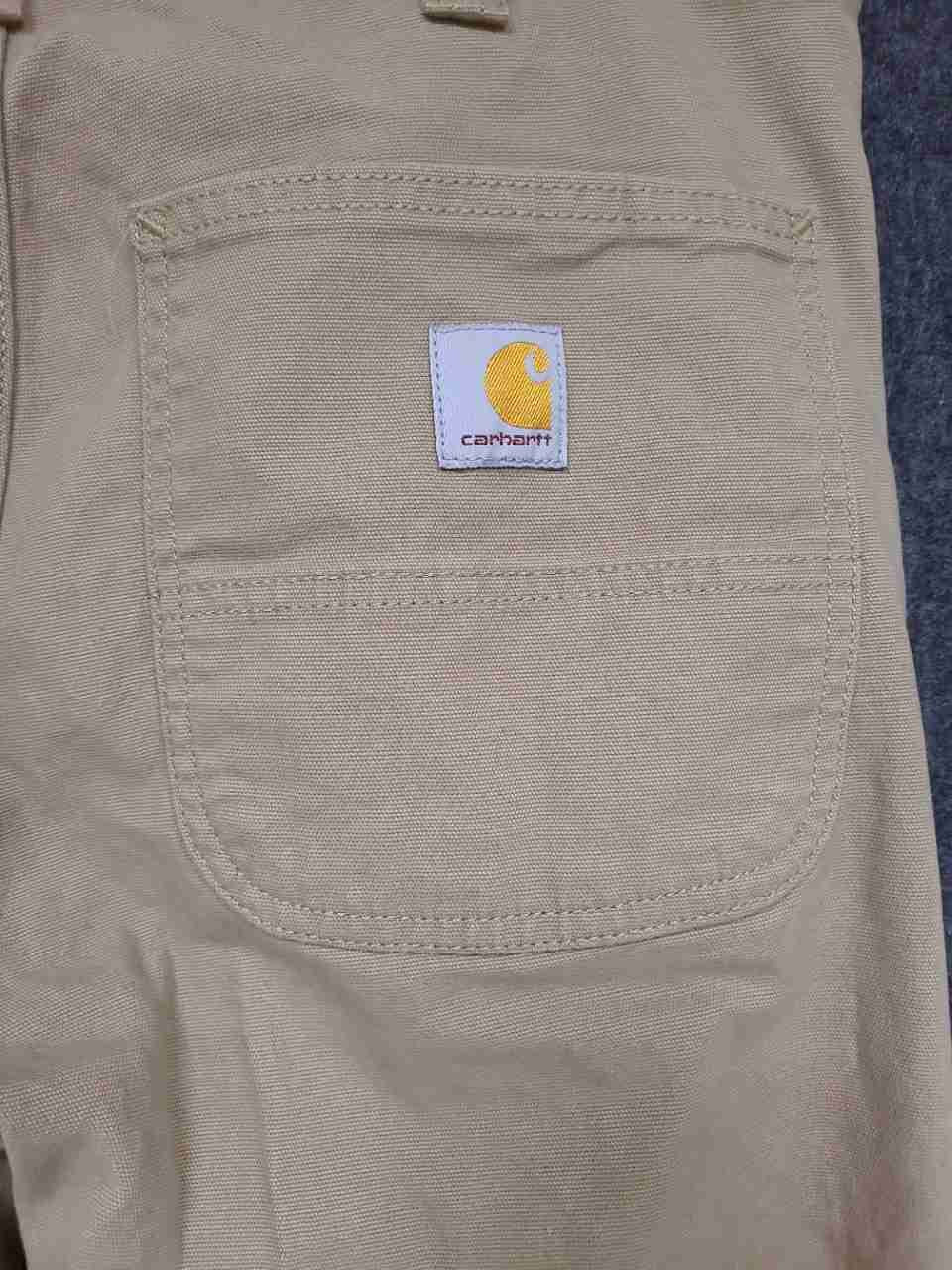 Carhartt Men's Slim Tapered Work Pants Tan Khaki Stretch Canvas Sz 31x30