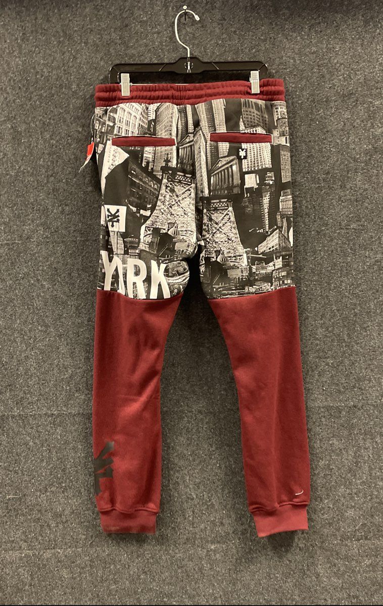 Zoo York Men's Jogger Pants Cordovan Heather NYC Cityscape Graphic NWT Sz M