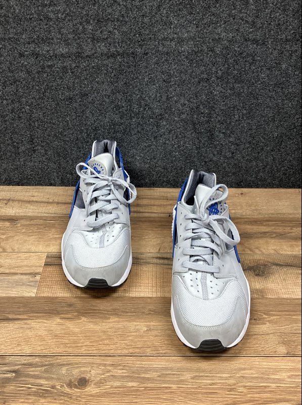 Nike Air Huarache Wolf Grey Lyon Blue Running Sneakers Men's Size 13