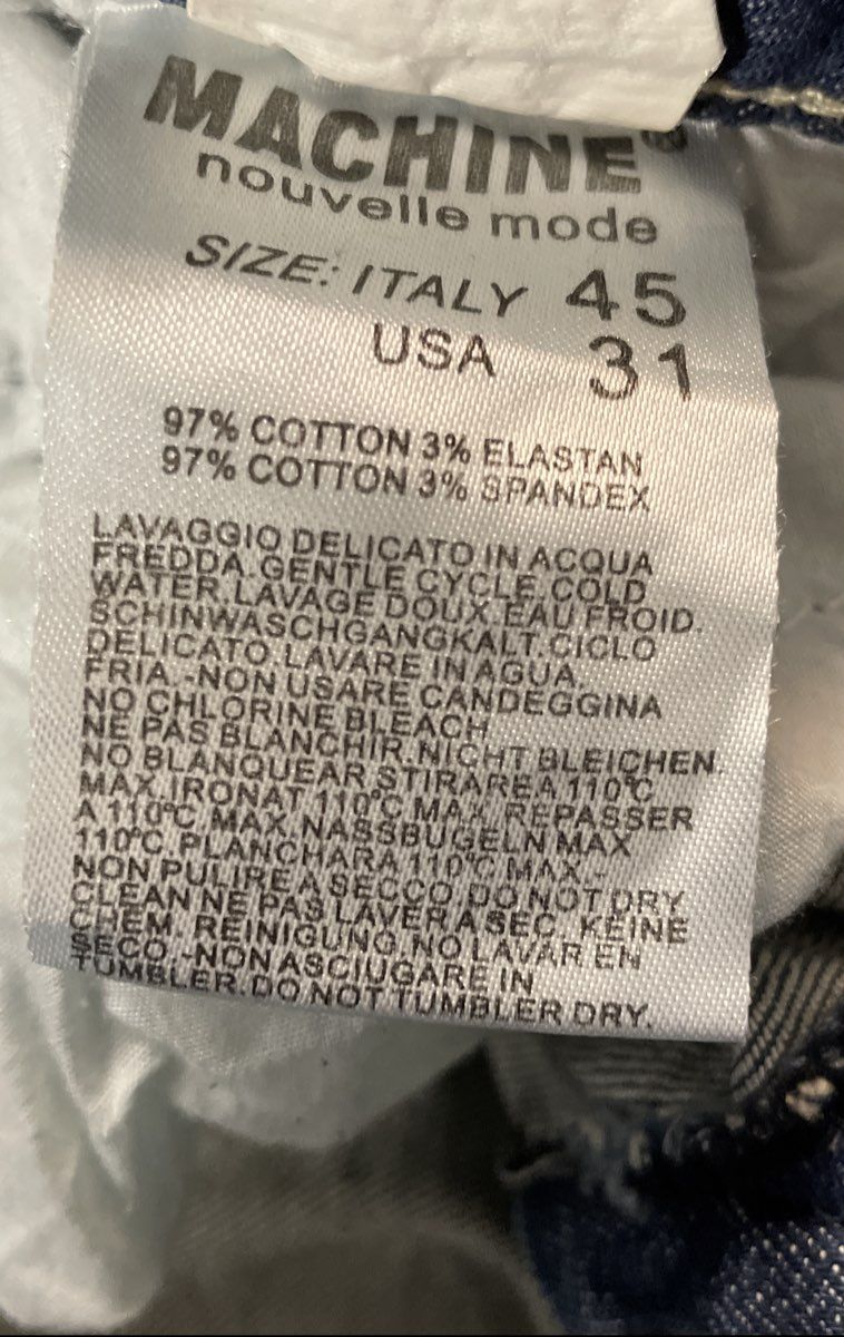 Machine Nouvelle Mode Men's Blue Distressed Ripped Jeans Sz 31