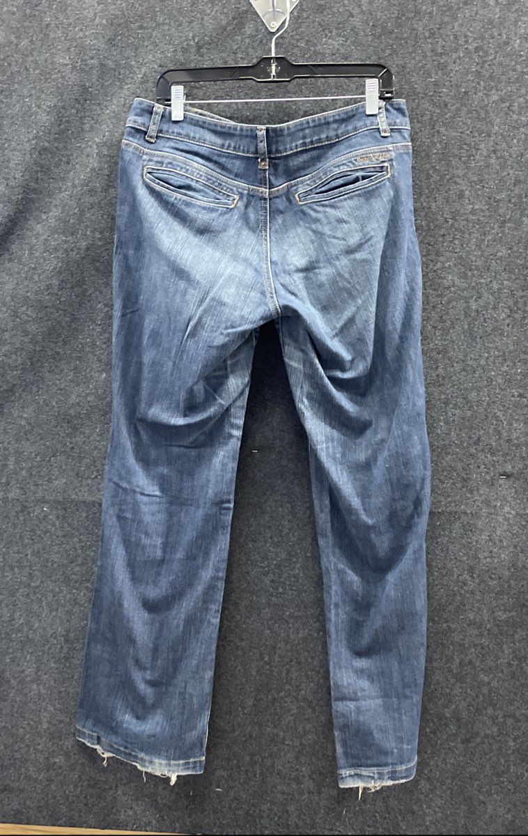 DKNY Jeans Women's Blue Double Button Medium Wash Trouser Style Denim Sz 12