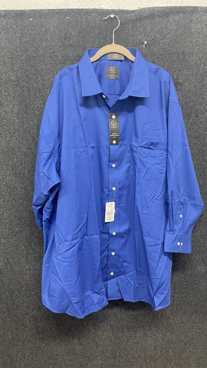 GS Gold Series Men's French Blue Wrinkle Free Dress Shirt Sz 20 32/33 NWT