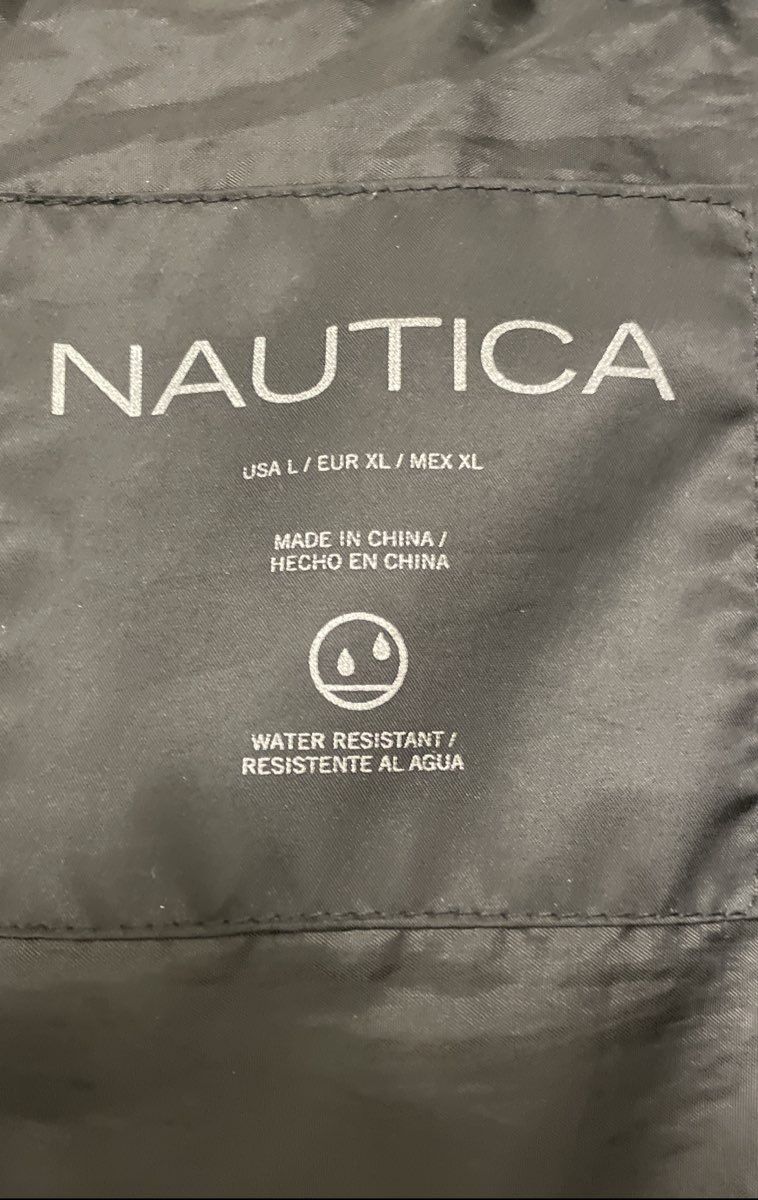 Nautica Women's Black Water Resistant Hooded Quilted Puffer Jacket Sz L