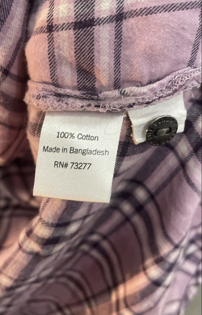 Sonoma Women's Lavender Plaid 100% Cotton Button Up Shirt Sz XL