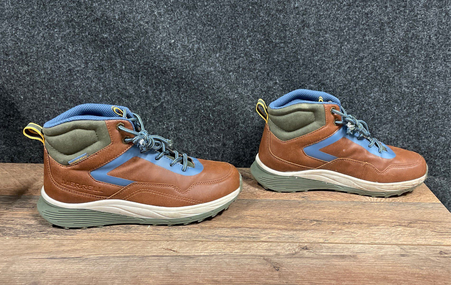 Merrell Supernova Mid Brown Blue Green Hiking Boots Youth Size 4.5M