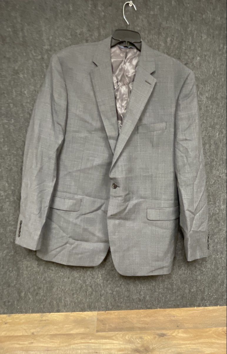 Lauren Ralph Lauren Men's Gray Wool Blend Natural Stretch 2 Button Blazer 46 L