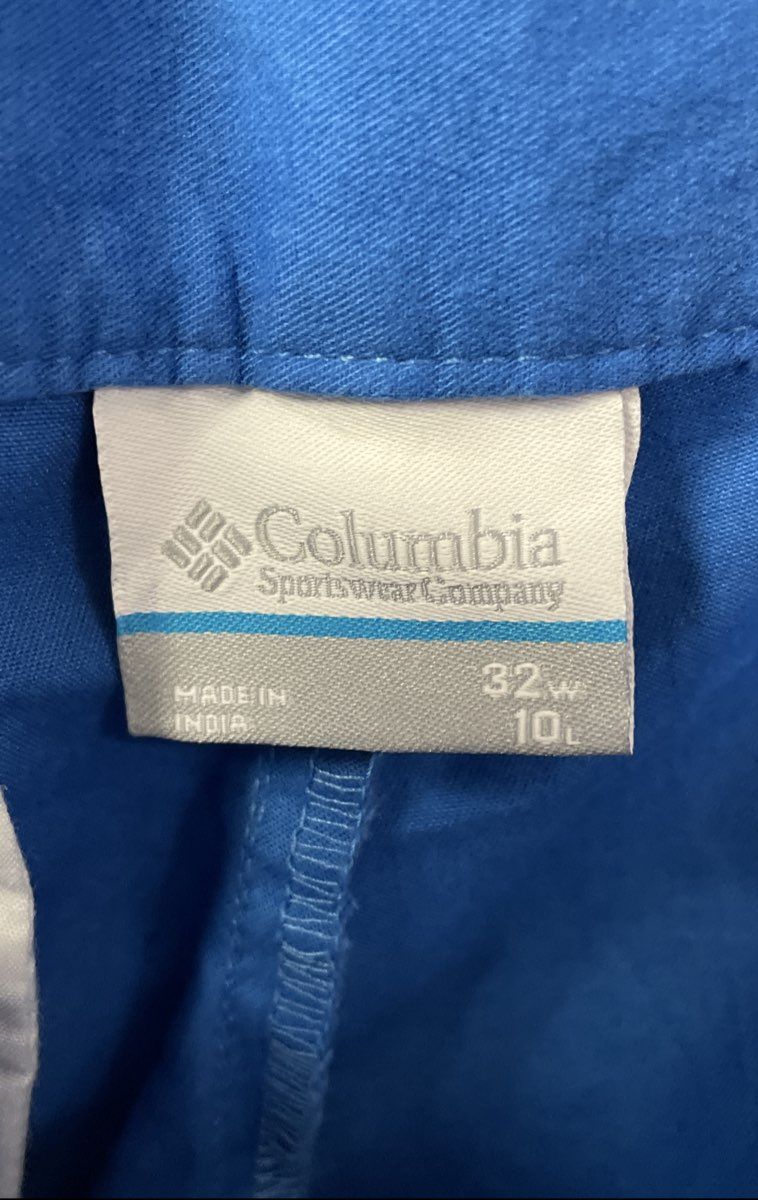 Columbia Men's Blue 100% Cotton Cargo Shorts 10" Inseam Sz 32