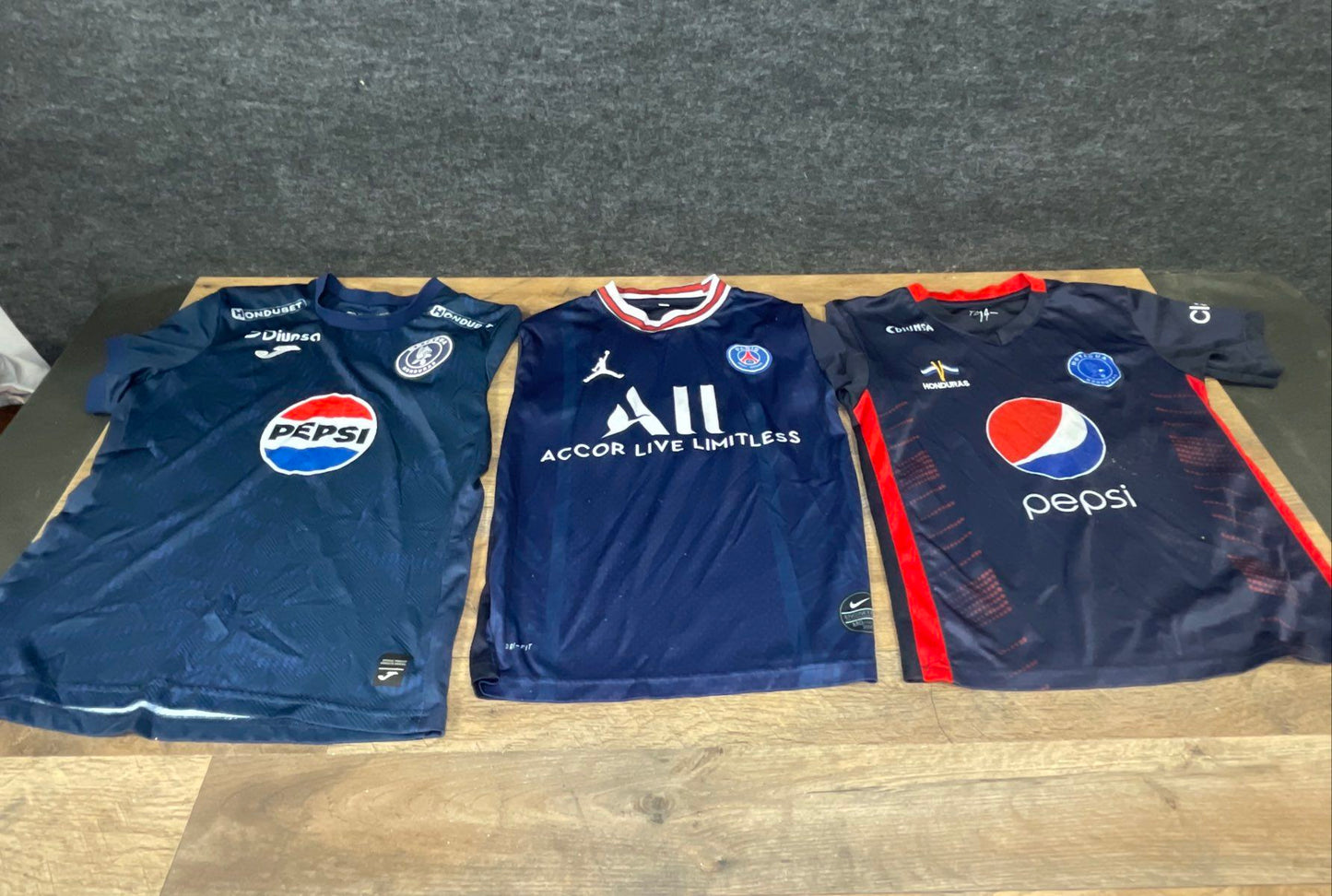 Nike Jordan PSG Messi 30 Joma FC Motagua Honduras Soccer Jersey Lot Kids Sz 14
