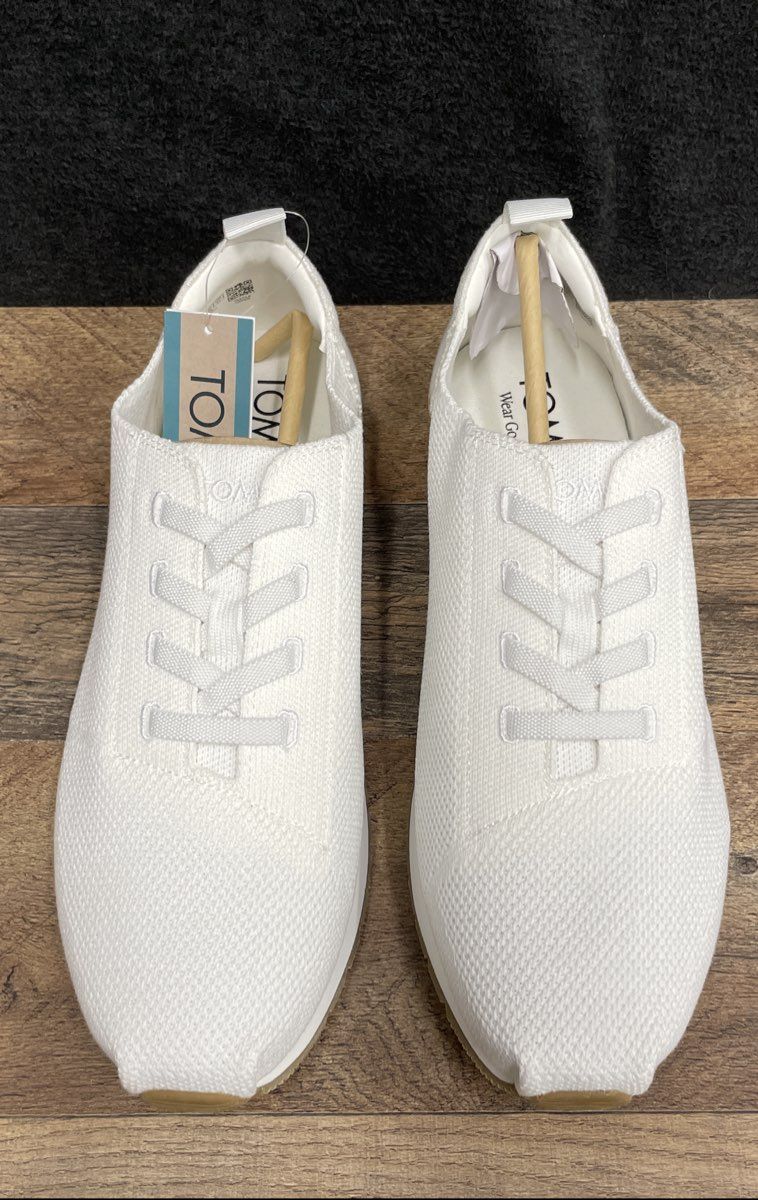 TOMS Resident Plus Lace Up White Engineered Knit Men's Sneakers Size 9 DS NIB