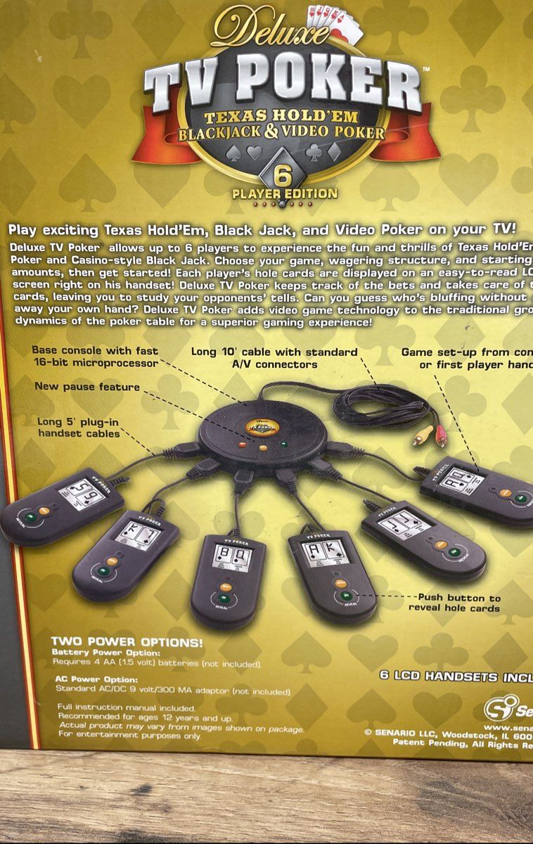 Senario Deluxe TV Poker 6 Player Texas Hold 'Em Blackjack Game System NOB