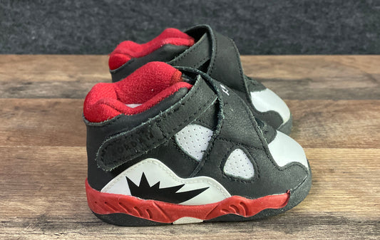 Boy's Infant Toddler Air Jordan 8 Black/red/white Sneaker Size 4C