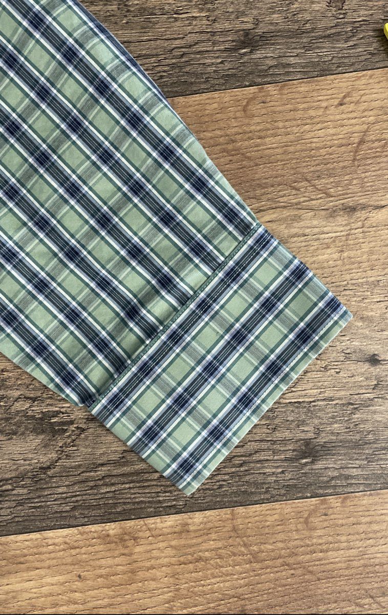 Duluth Trading Co Men's Wrinklefighter Shirt Green Blue Plaid Trim Fit Sz 2XLT