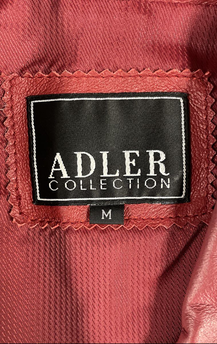 Vintage Y2K Adler Collection Women's Red Genuine Leather Full Zip Jacket Sz M
