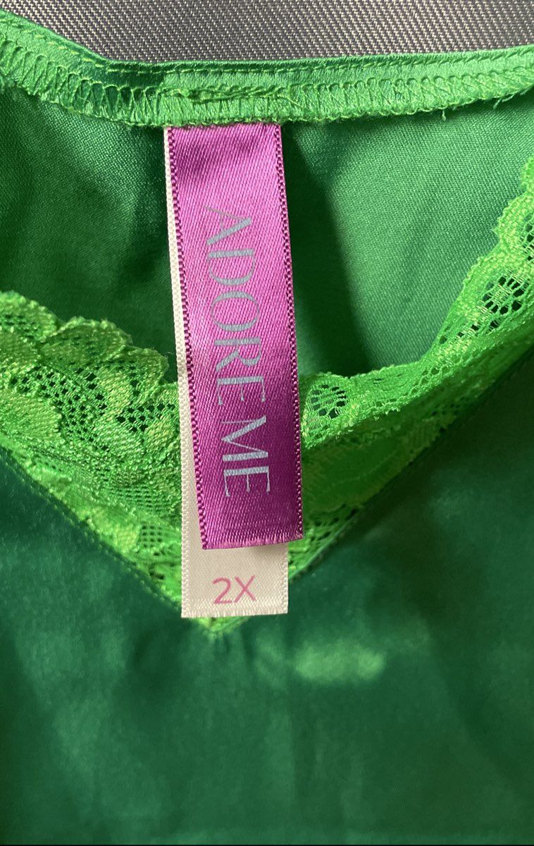 Adore Me Women's Pajama Set Green Shamrock Clover Print Cami Shorts Sz 2X